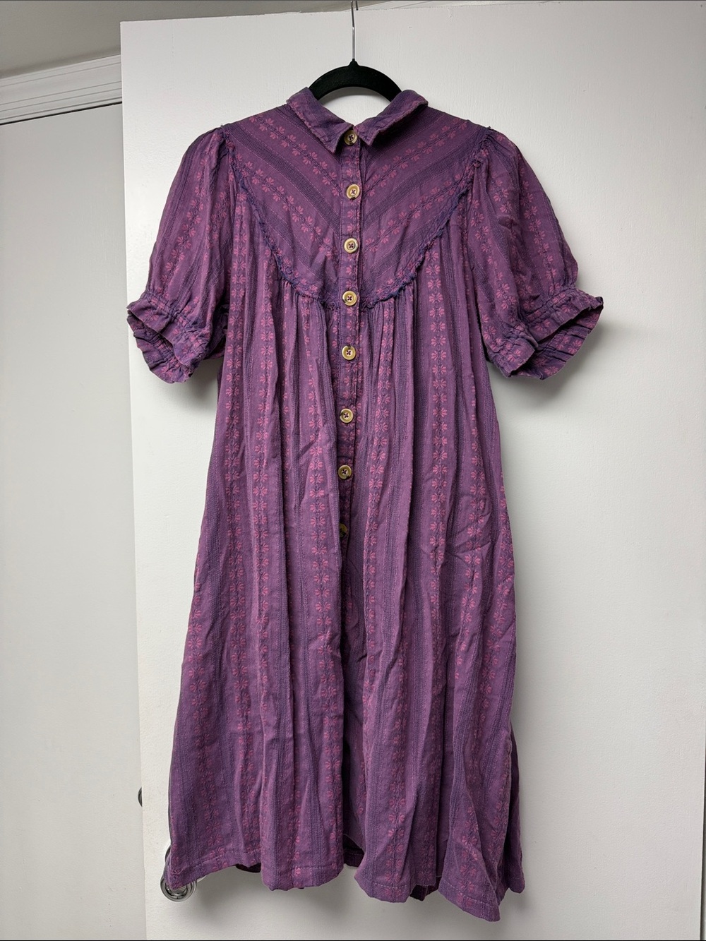 Free People Lavender-Purple Button Front Midi Dress